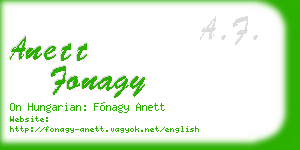 anett fonagy business card