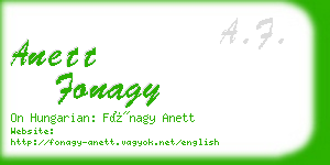 anett fonagy business card